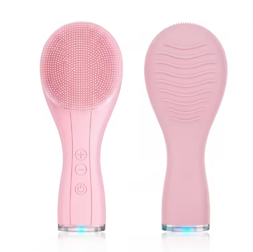 Portable silicone facial cleansing brush